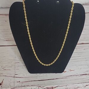 Goldtone Rope Chain 16.5" to 18.5"